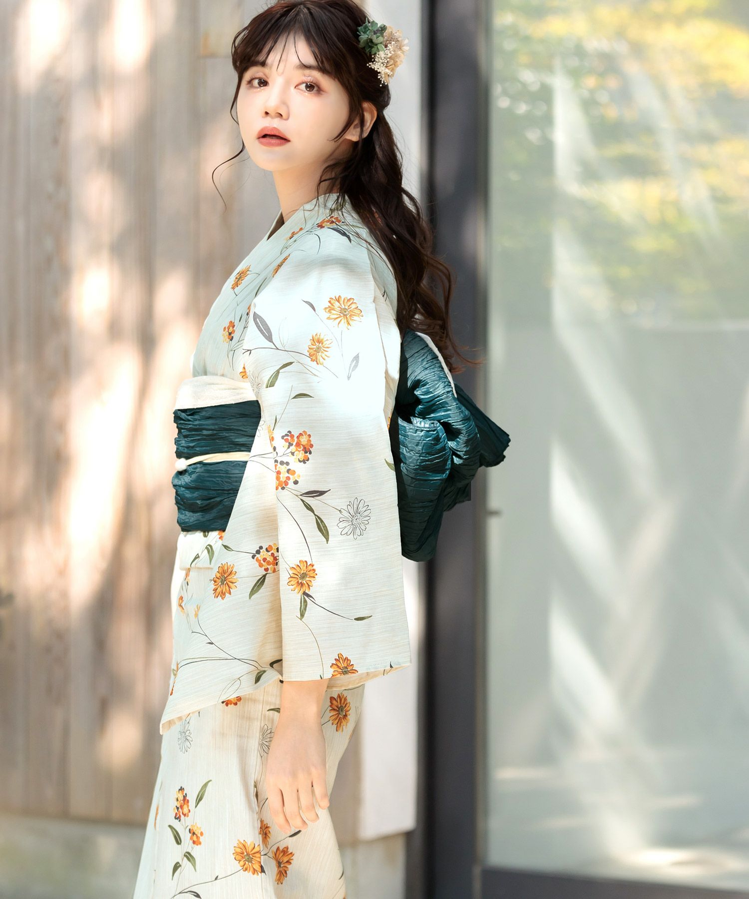 2024 浴衣5点セット(ゆかた・帯・下駄・着付けマニュアル・腰ひも  