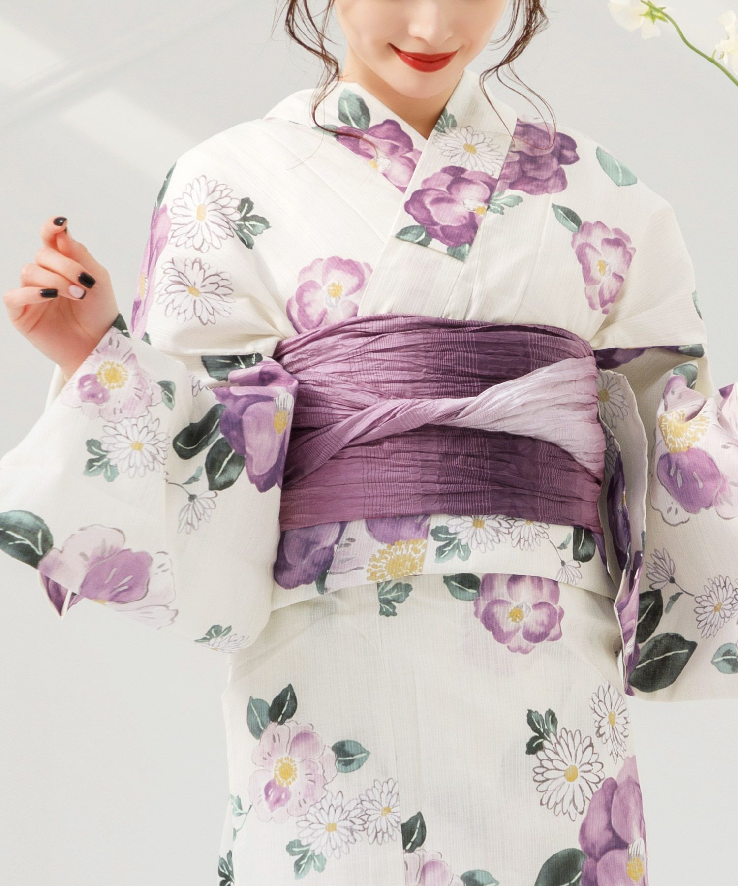 2024 浴衣5点セット(ゆかた・帯・下駄・着付けマニュアル・腰ひも  