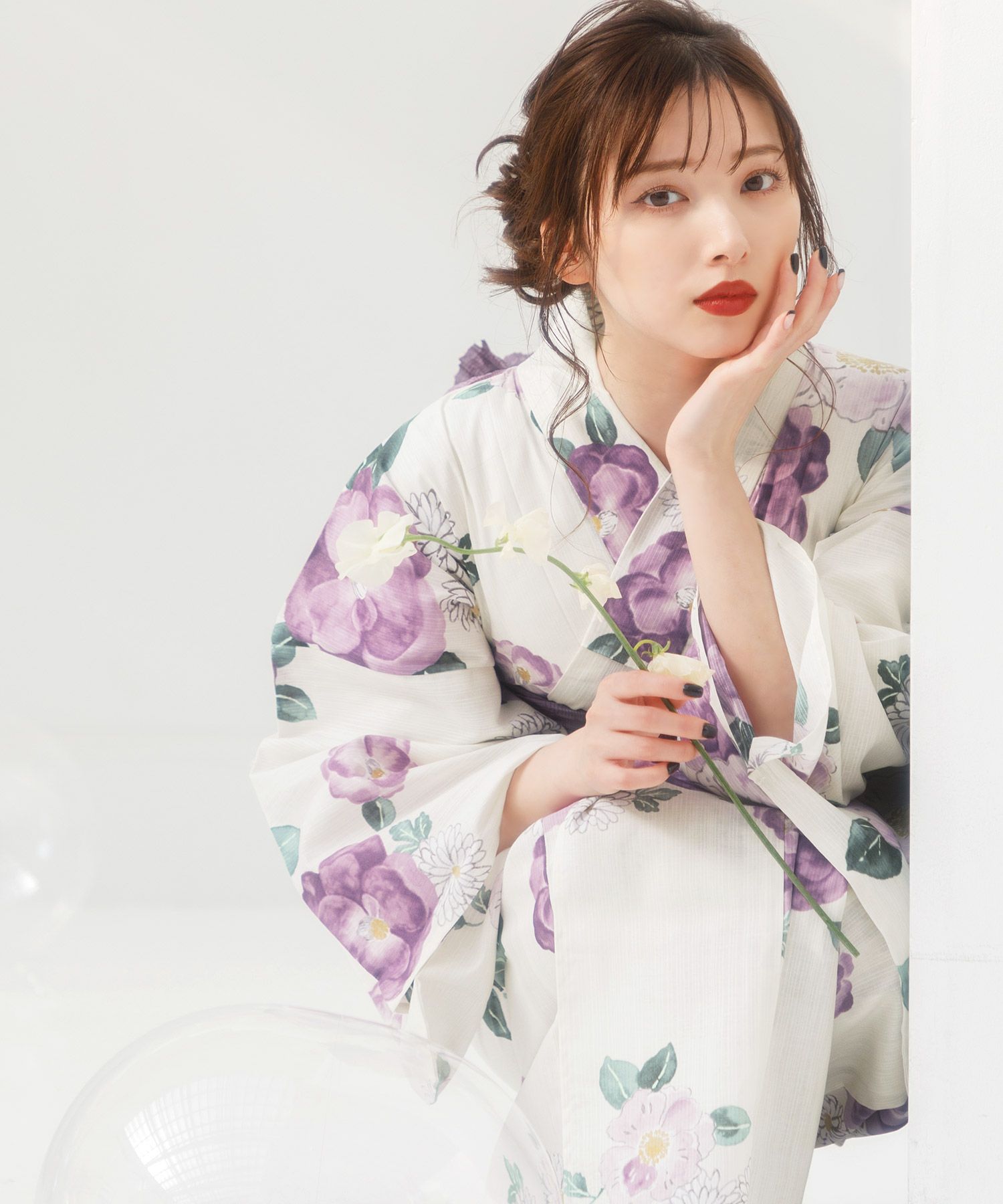 2024 浴衣5点セット(ゆかた・帯・下駄・着付けマニュアル・腰ひも  