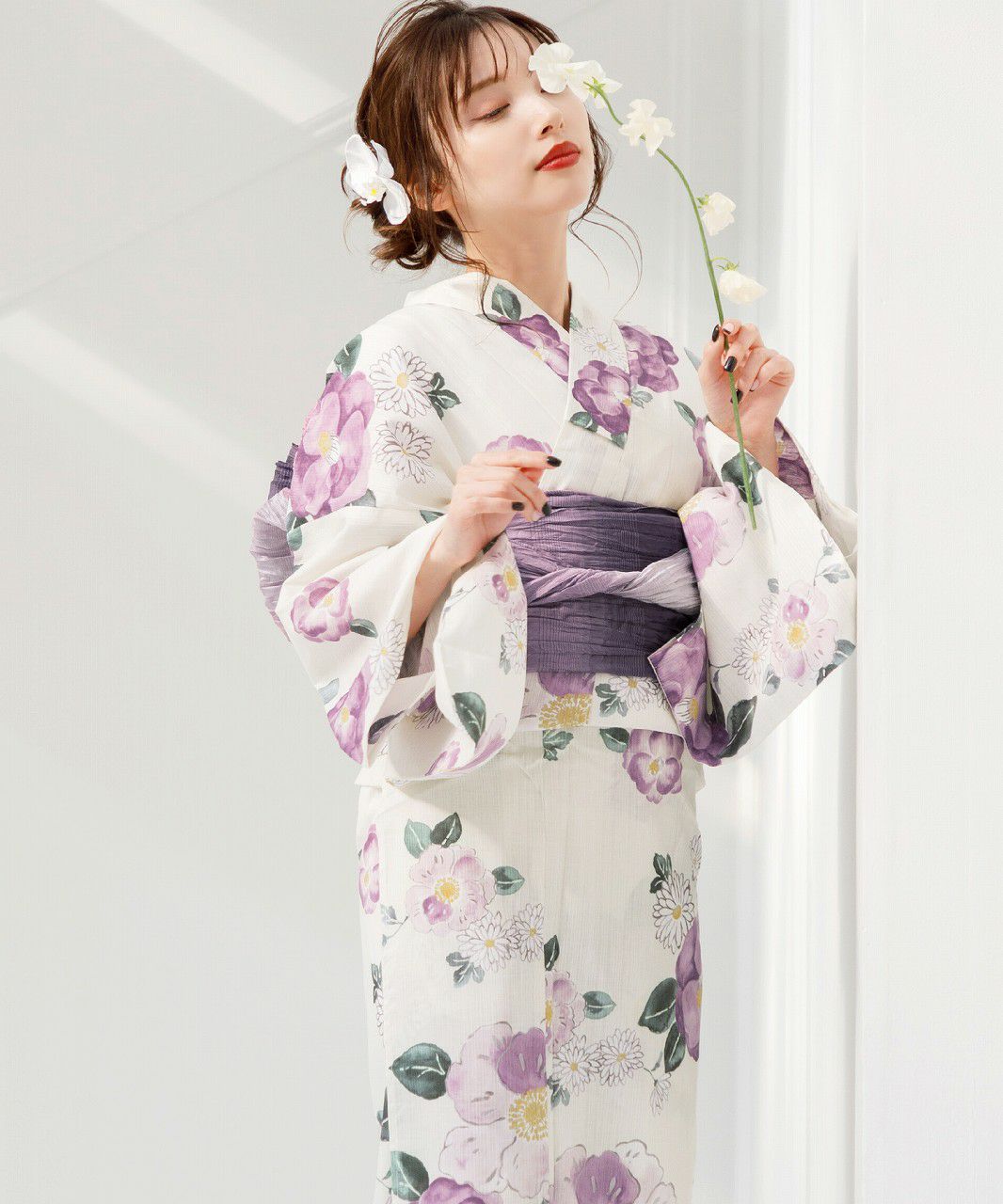 2024 浴衣5点セット(ゆかた・帯・下駄・着付けマニュアル・腰ひも  