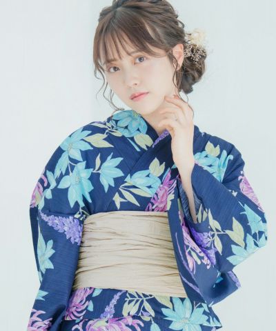 2025 浴衣5点セット(ゆかた・帯・下駄・着付けマニュアル