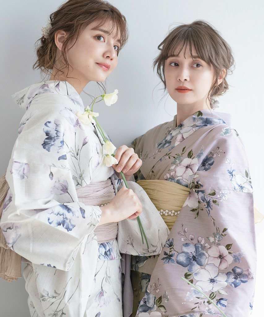 2024 浴衣5点セット(ゆかた・帯・下駄・着付けマニュアル・腰ひも 