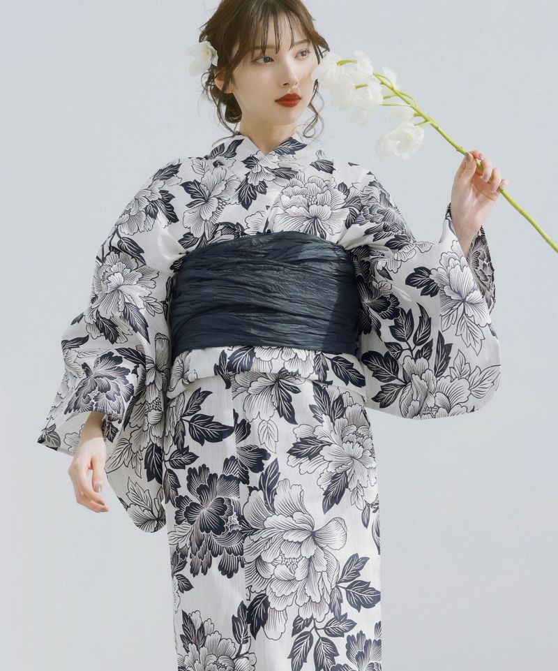 セール美品　浴衣　dita 【幻想菊重ね】　セット 2025 浴衣5点セット(ゆかた・帯・下駄・着付けマニュアル
