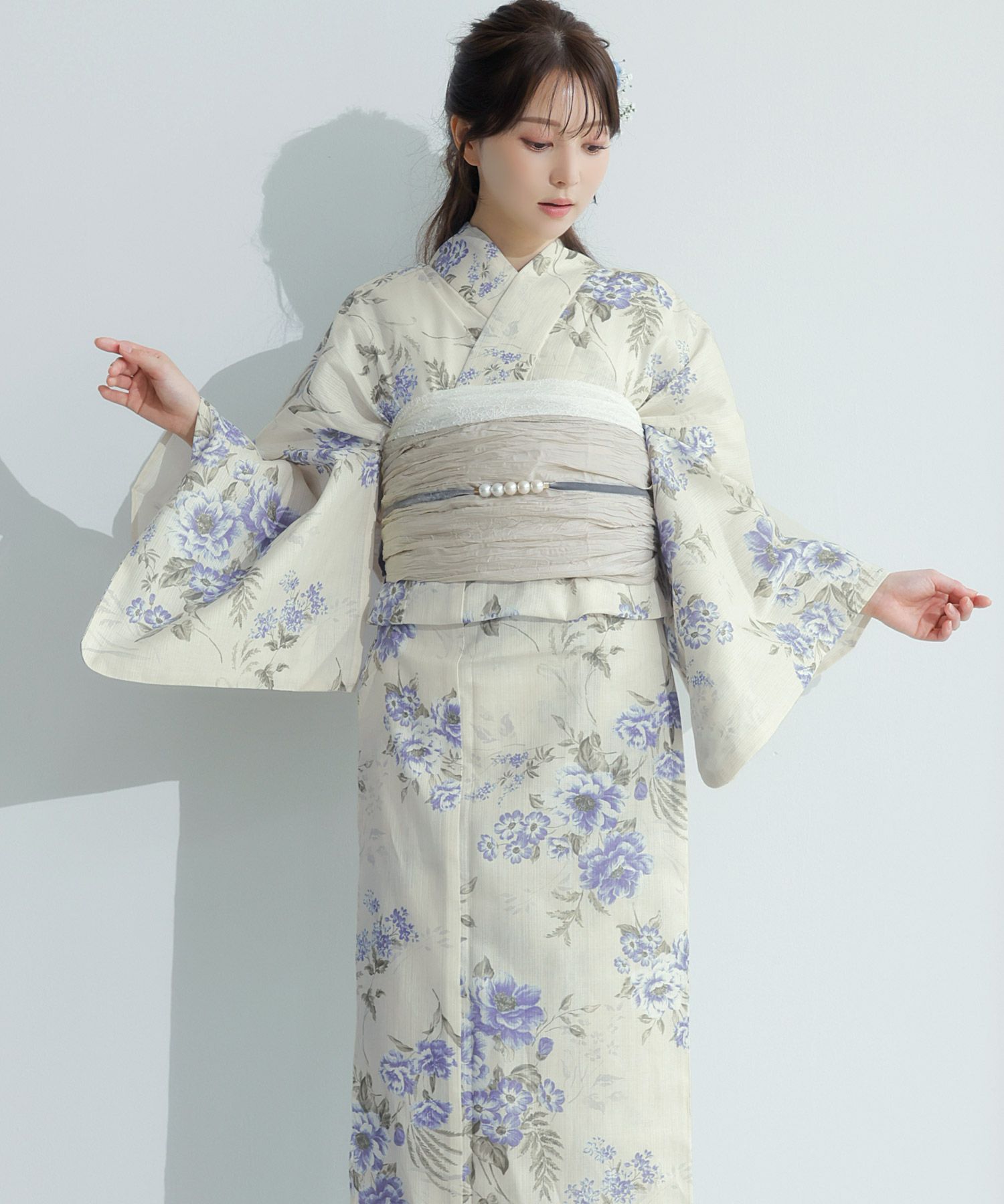 2024 浴衣5点セット(ゆかた・帯・下駄・着付けマニュアル・腰ひも 
