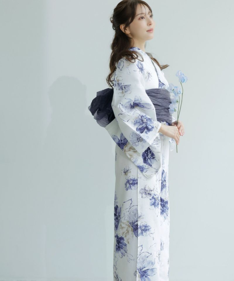 Dita 浴衣 水彩の明鏡しらべ 青 パールベルト