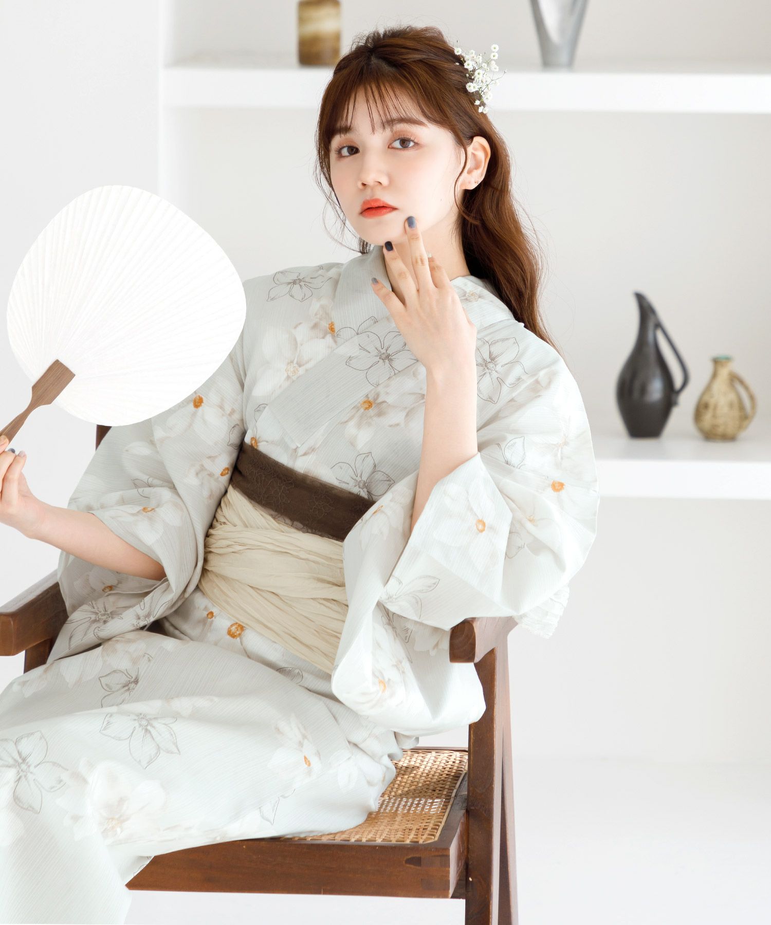即日発送可☆未使用☆Dita 浴衣 淡宵の花雪 かわいい 