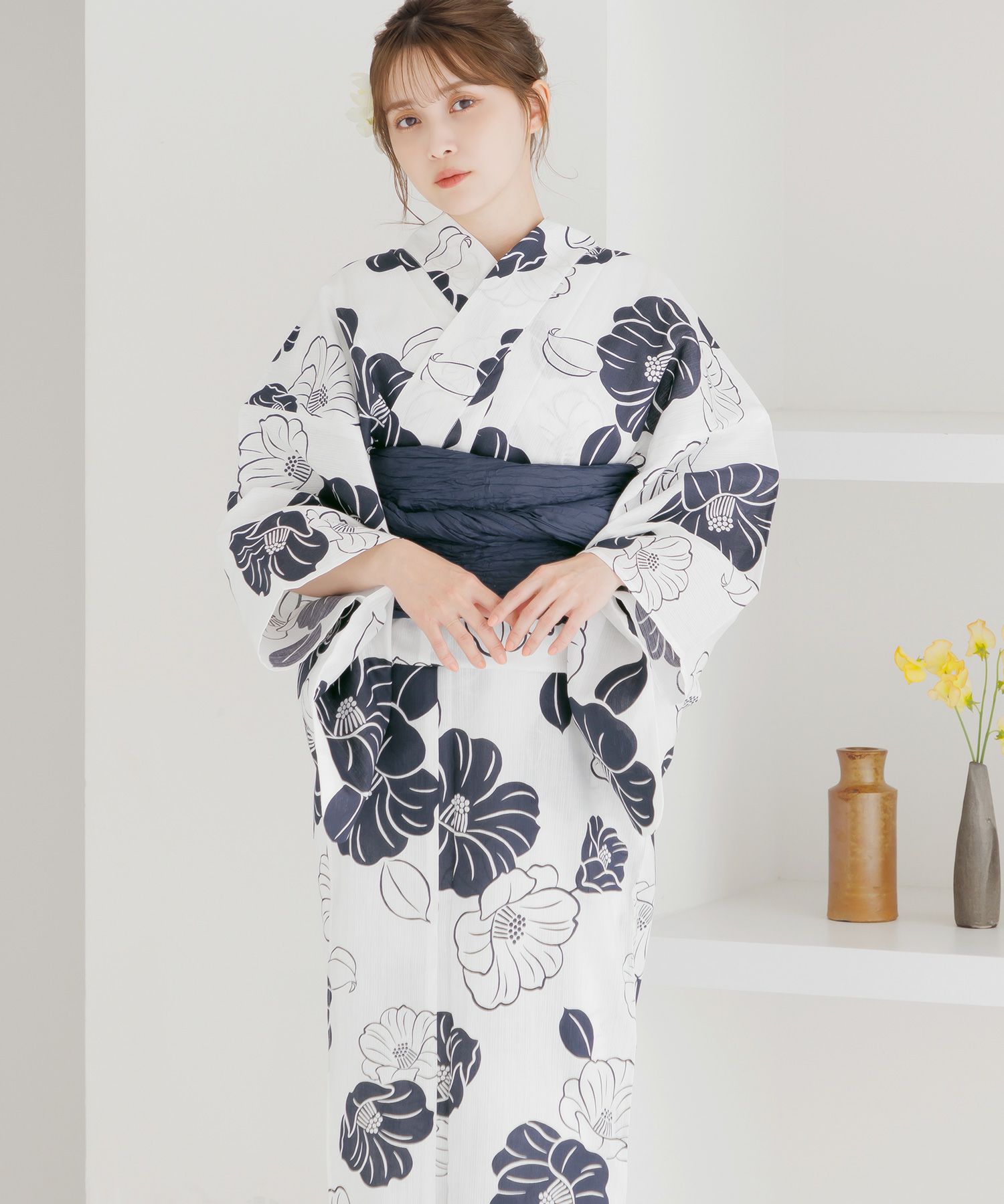 限定品！新作『撫松庵』オリジナルの半幅帯（伝統技法かご染）小紋・紬 