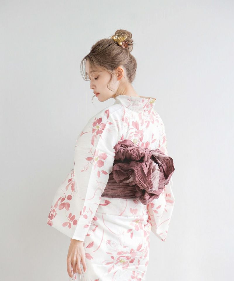 Dita 浴衣5点セット　泡沫の花しらべ(妃) ピンク 2025 浴衣5点セット(ゆかた・帯・下駄・着付けマニュアル