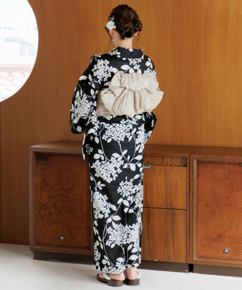 Dita 紫陽花柄 浴衣 帯2種 下駄 4点セット♡ 2025 浴衣5点セット(ゆかた・帯・下駄・着付けマニュアル