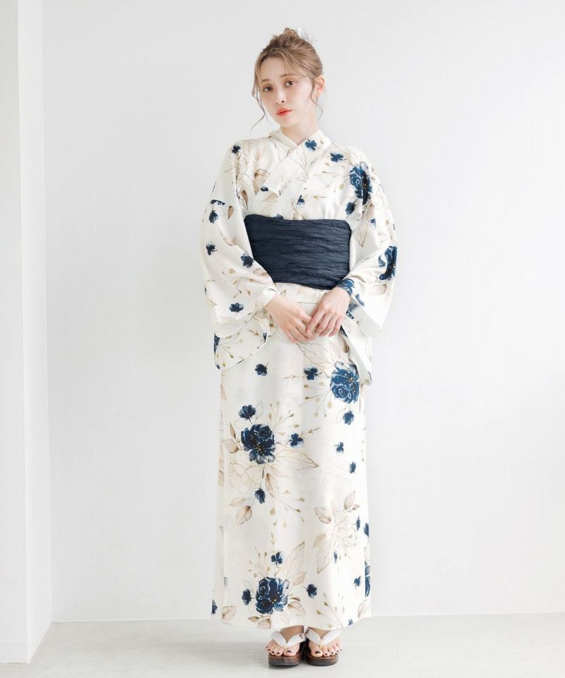 1人で簡単着付け♪ワンピース浴衣3点セット　オトナ浴衣　幻想花明かり 楽天市場】ワンピース浴衣 3点セット レディース（羽織り付き