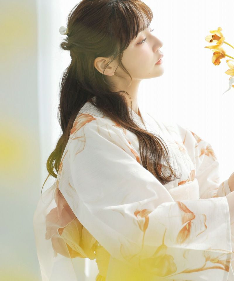 Dita 【夏色の花重ね】浴衣・帯セット 2025 浴衣5点セット(ゆかた・帯・下駄・着付けマニュアル