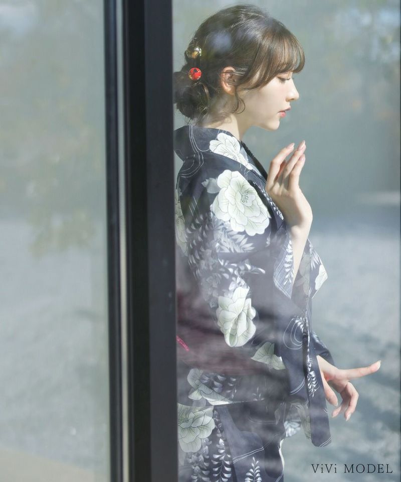 Dita 浴衣 凪の藤ながれ 紺色浴衣 Amazon.co.jp: dita 浴衣 凪の藤ながれ 浴衣5点セット 身丈