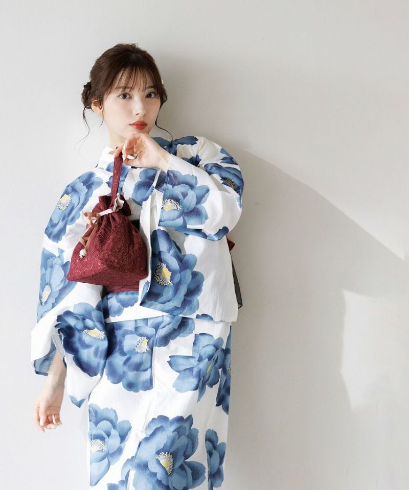 Dita 浴衣 湊色の幻想牡丹 2025 浴衣5点セット(ゆかた・帯・下駄・着付けマニュアル